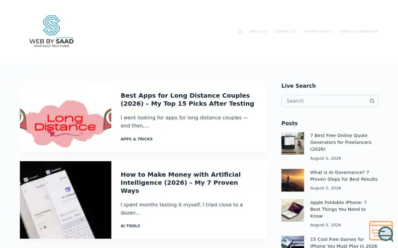 Screenshot of Web by Saad