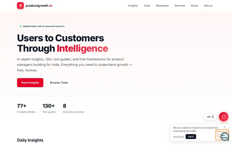 Screenshot of Product Growth Intelligence