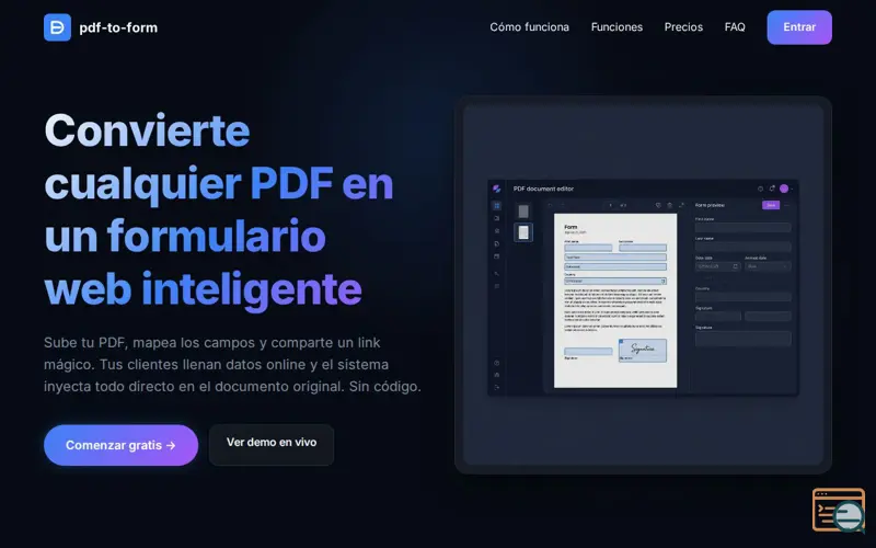 Screenshot of pdf to form