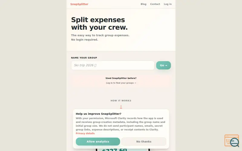 Screenshot of SnapSplitter