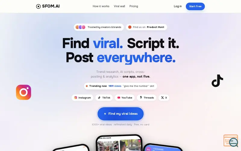 Screenshot of SFOM.AI