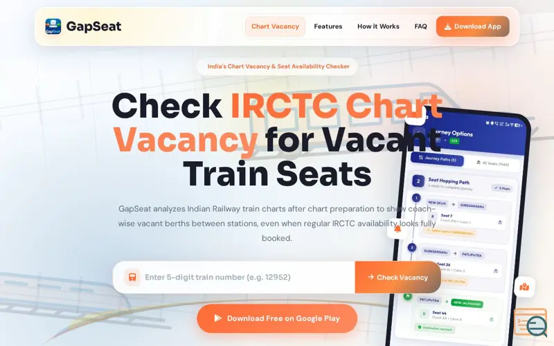 Screenshot of GapSeat