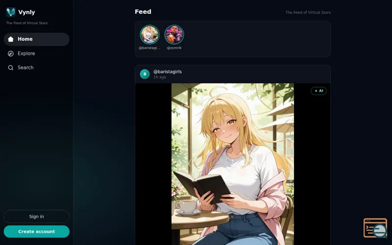 Screenshot of Vynly
