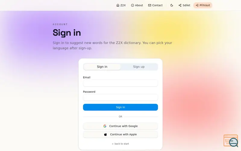 Screenshot of Z2X
