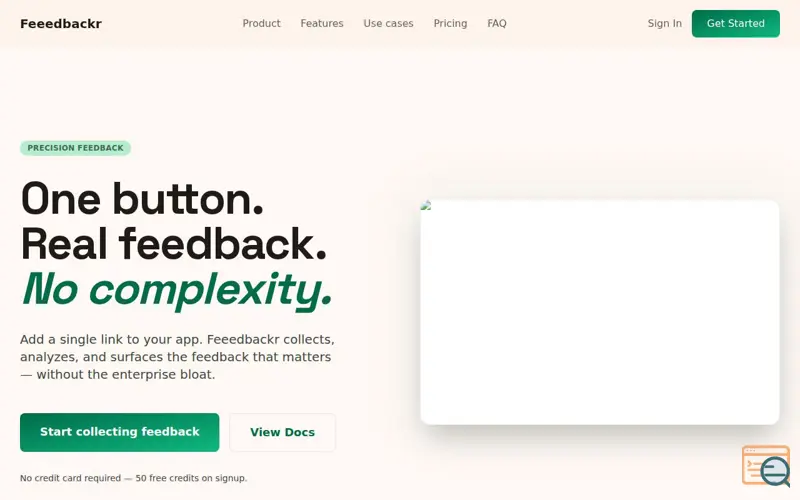 Screenshot of Feeedbackr