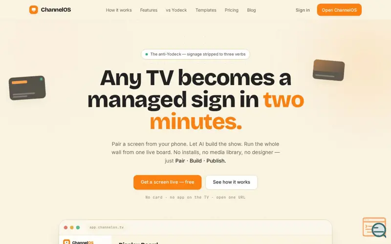 Screenshot of ChannelOS.tv