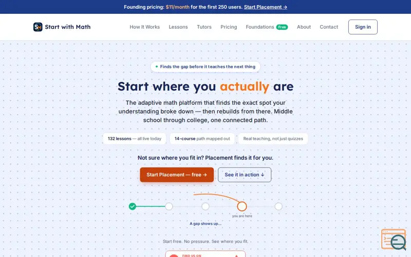 Screenshot of Start With Math