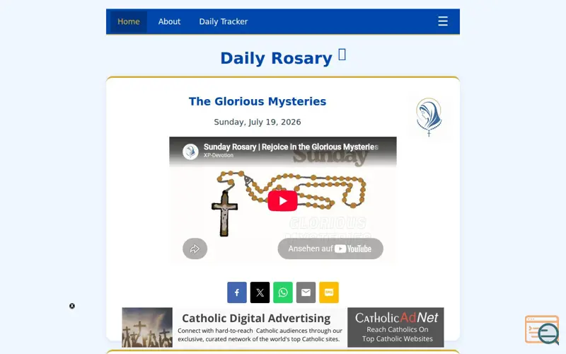 Screenshot of Daily Rosary, a launch using iHeartRadio
