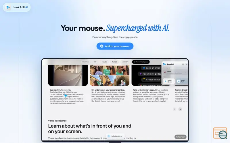 Screenshot of Look At It AI — Your Mouse, Supercharged with AI