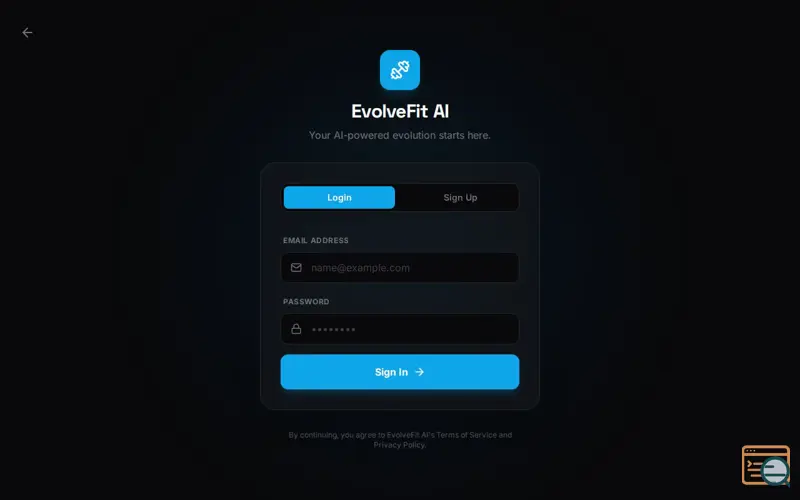 Screenshot of Evolve AI Fitness Coach