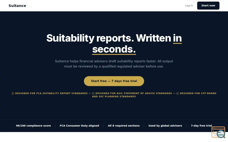 Screenshot of suitance