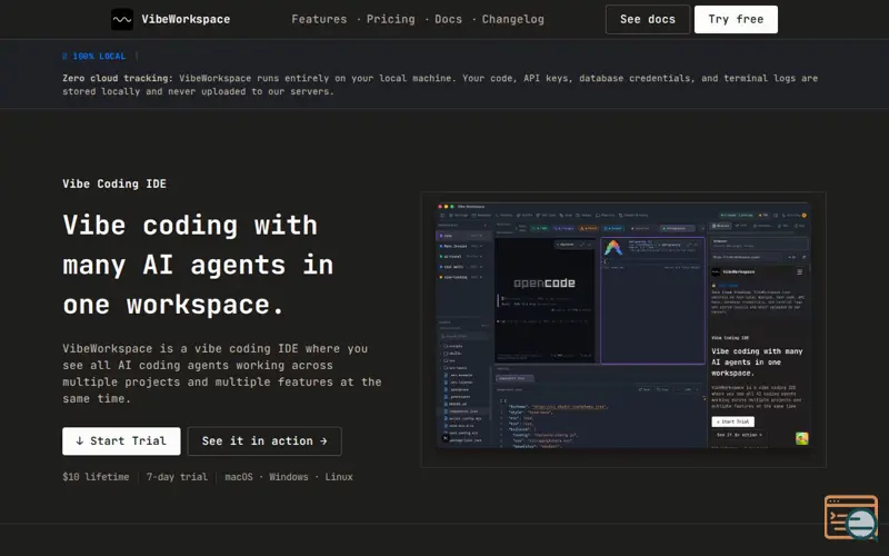 Screenshot of Vibe Workspace