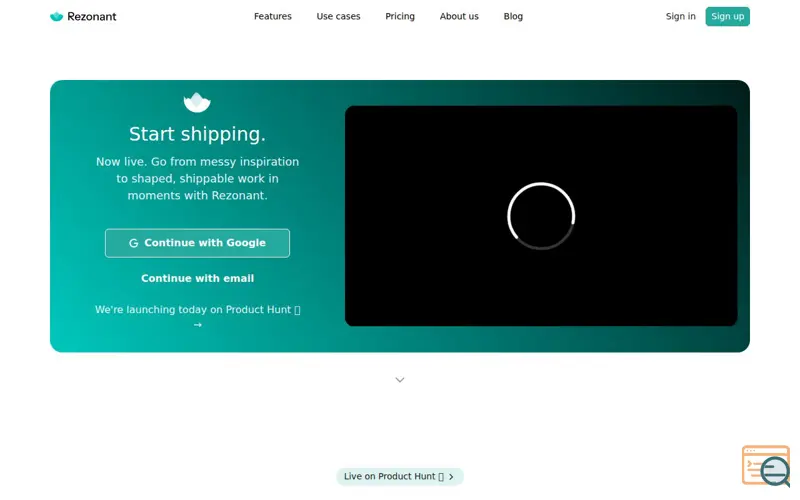 Screenshot of Rezonant, a launch using Astra Security