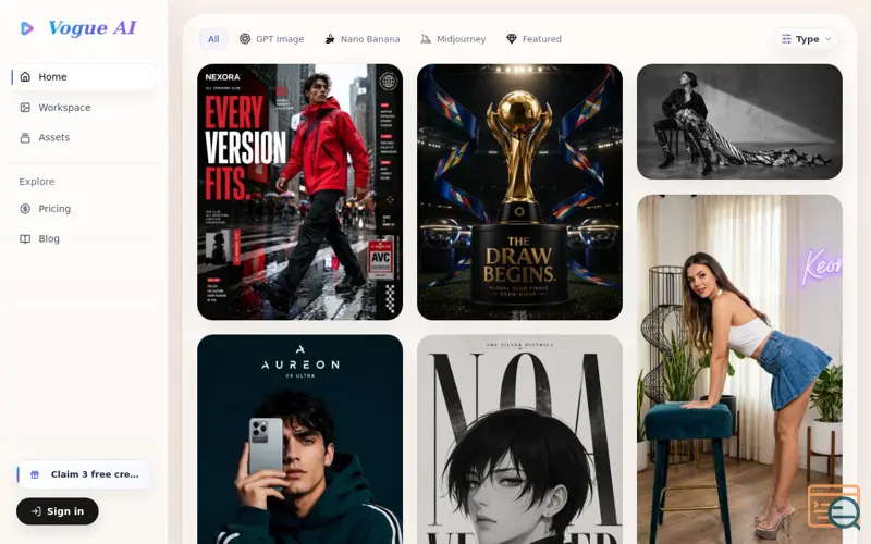 Screenshot of Vogue AI