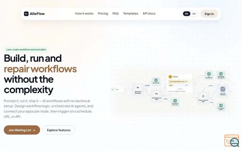 Screenshot of AlleFlow