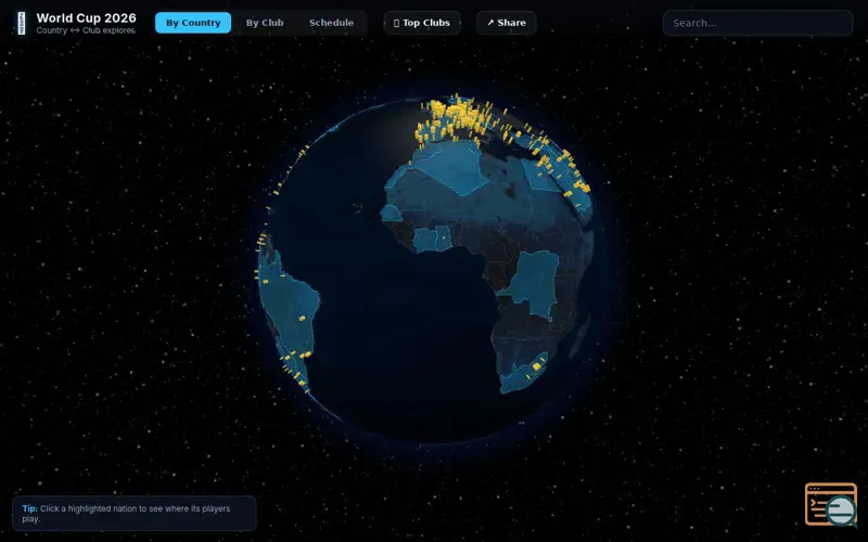 Screenshot of Map the World Cup