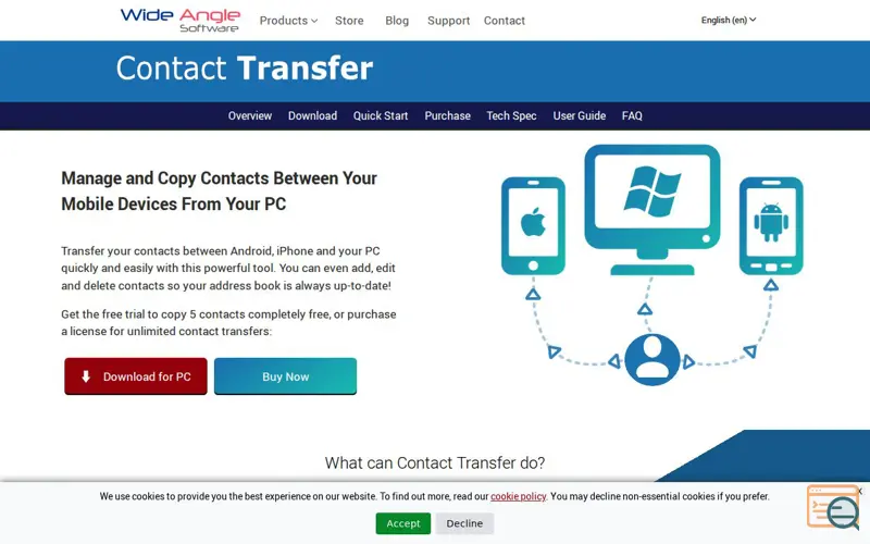 Screenshot of Contact Transfer, a launch using ChargeDesk