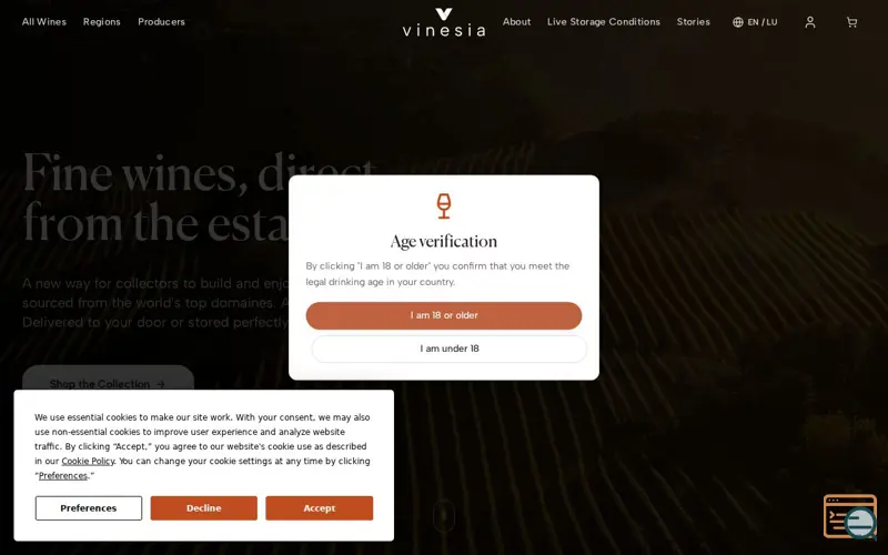 Screenshot of Vinesia