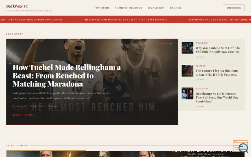Screenshot of BackPage FC