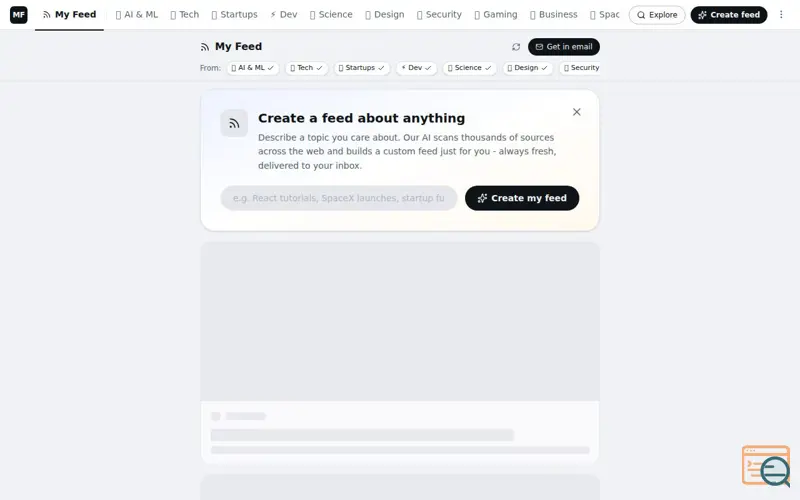 Screenshot of MyFeed