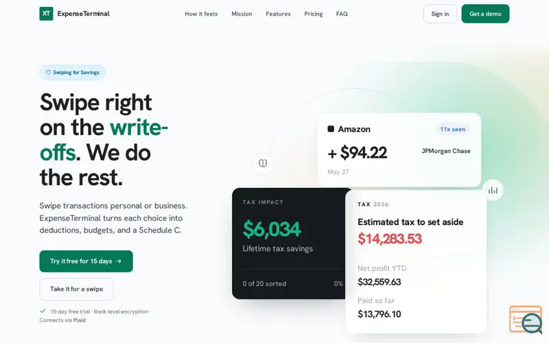 Screenshot of ExpenseTerminal