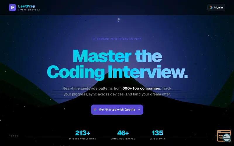Screenshot of LeetPrep