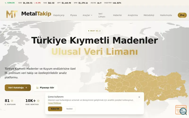 Screenshot of MetalTakip