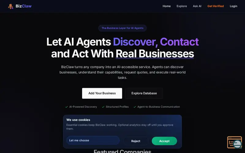 Screenshot of BizClaw