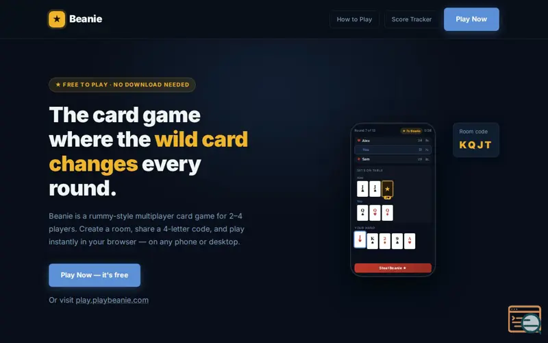 Screenshot of Beanie — Wild Card Rummy for 2–4 Players