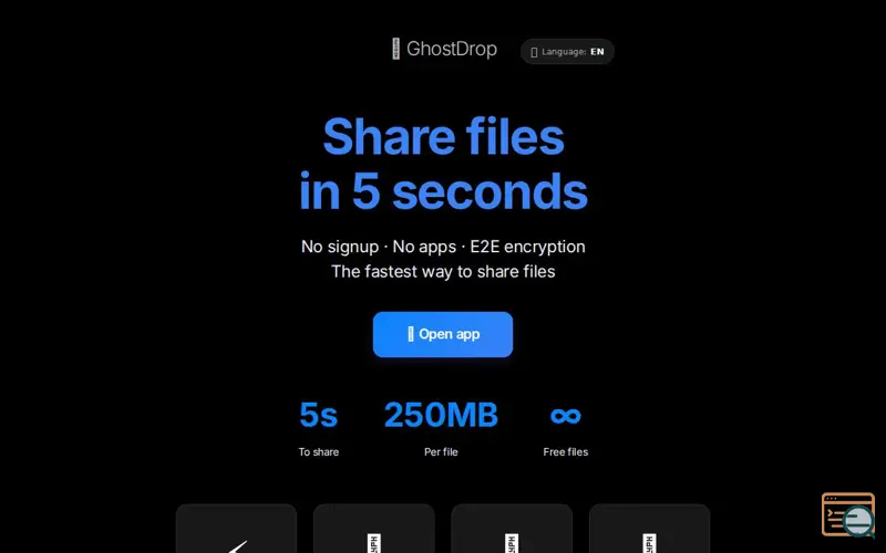 Screenshot of Ghost Drop  — Share files in 5 seconds