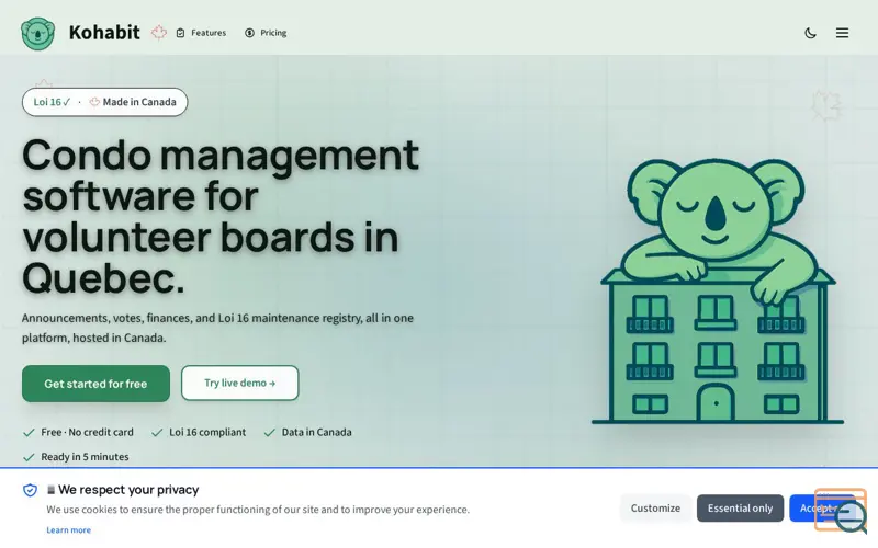 Screenshot of Kohabit