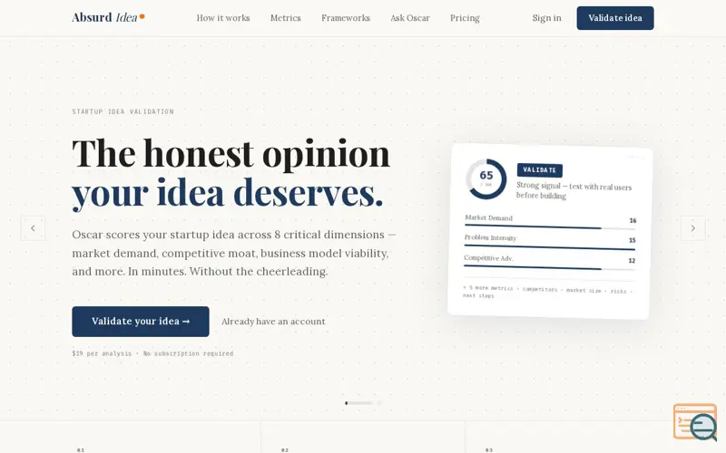 Screenshot of Oscar by AbsurdIdea.com