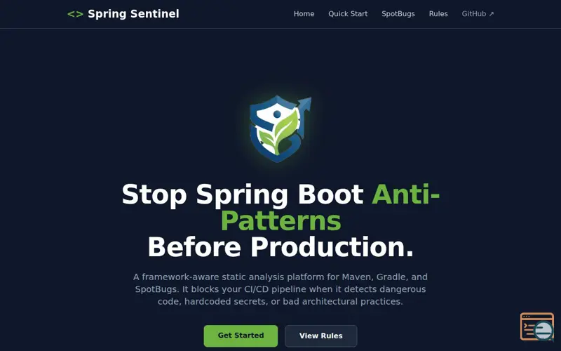 Screenshot of Spring Sentinel