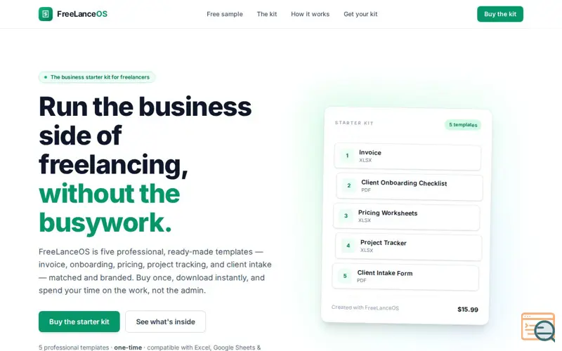 Screenshot of FreeLanceOS 