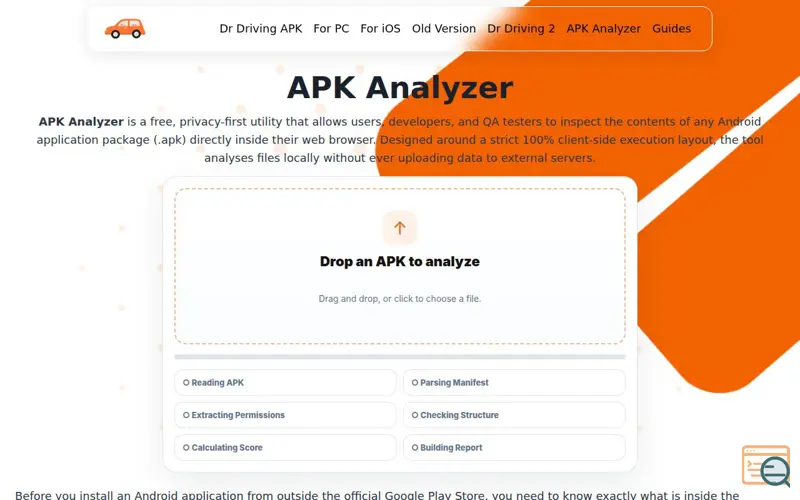 Screenshot of DDriveMode APK Analyzer