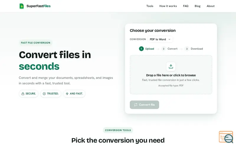 Screenshot of SuperFastFiles