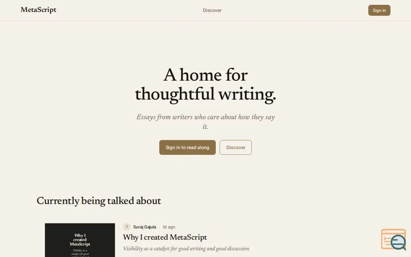 Screenshot of MetaScript