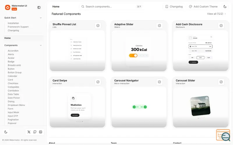 Screenshot of Watermelon UI