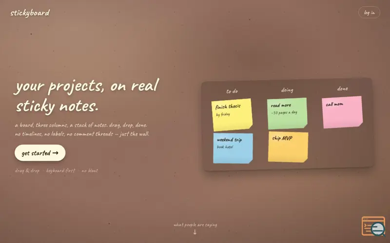 Screenshot of Stickyboard