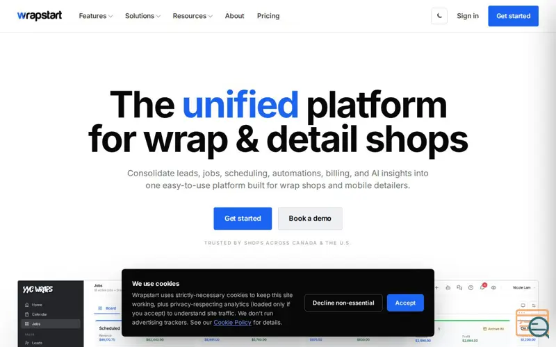 Screenshot of Wrapstart, a launch using ExpoCAD