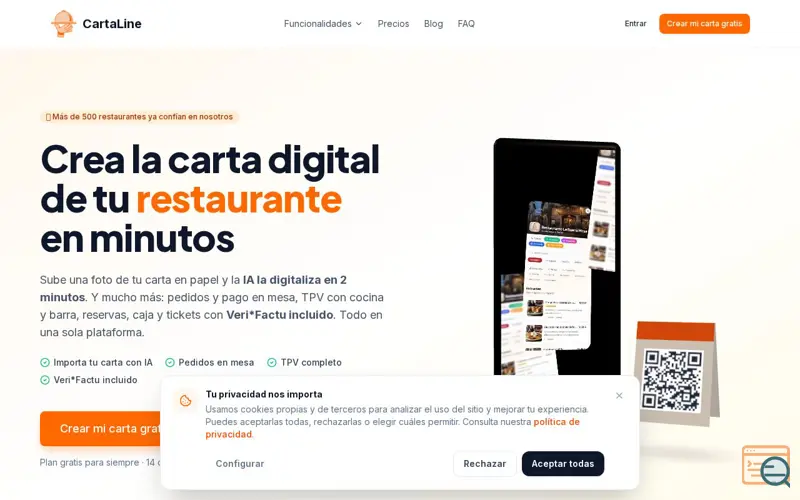 Screenshot of CartaLine