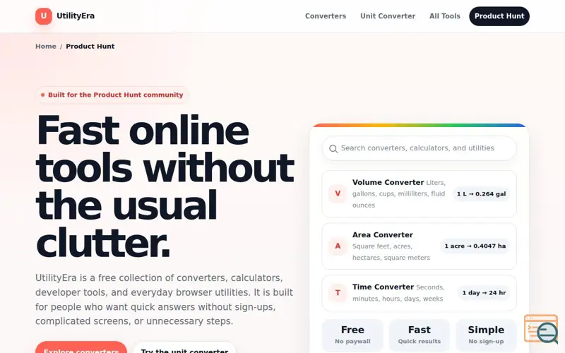 Screenshot of UtilityEra