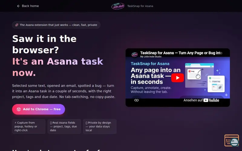 Screenshot of TaskSnap