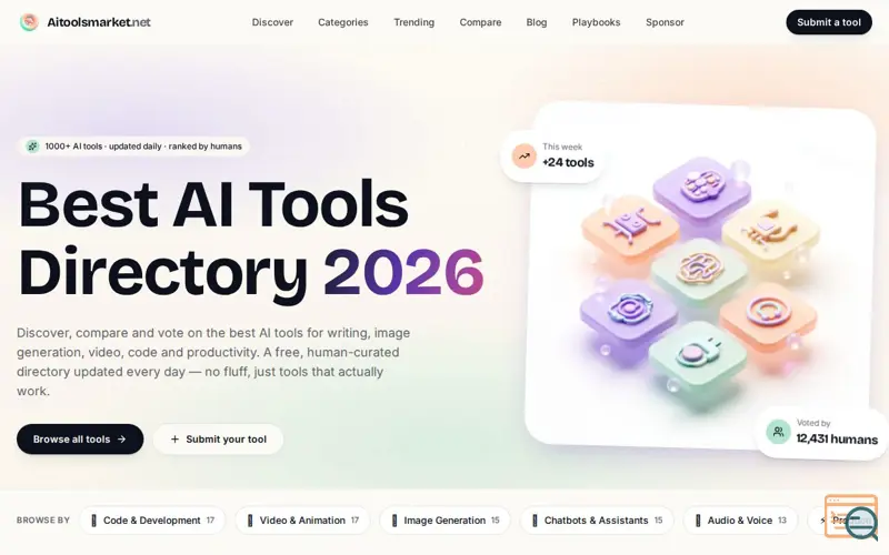 Screenshot of AI Tools Market