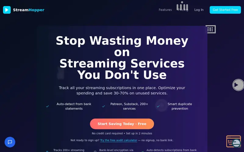 Screenshot of StreamHopper