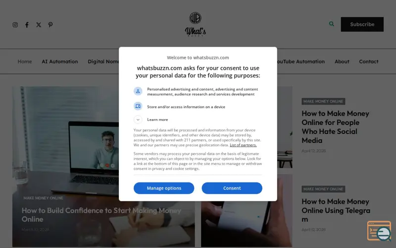 Screenshot of whatsbuzzn.com
