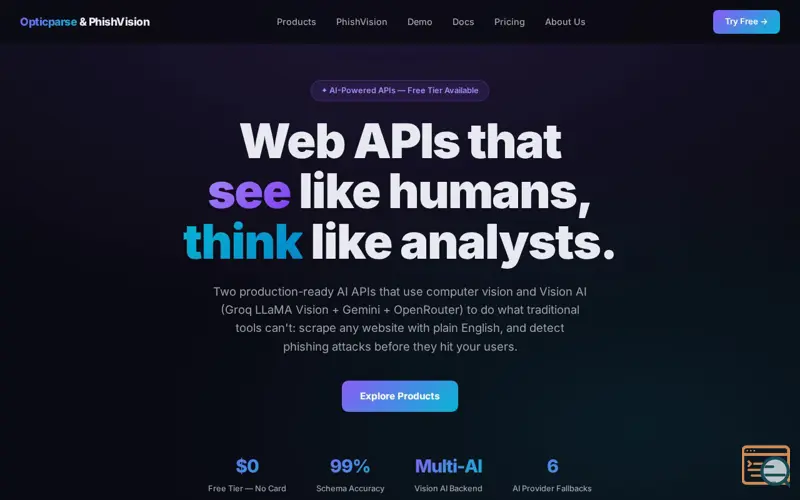 Screenshot of OpticParse & PhishVision
