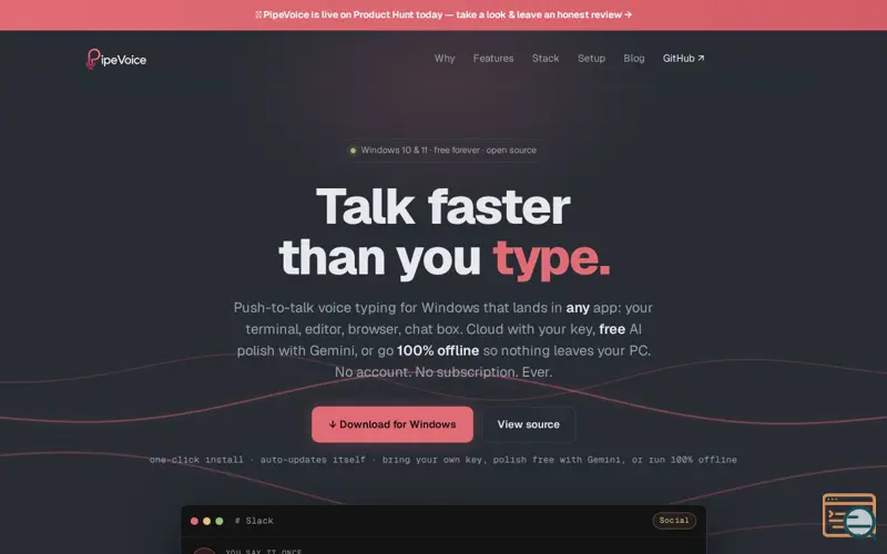 Screenshot of PipeVoice