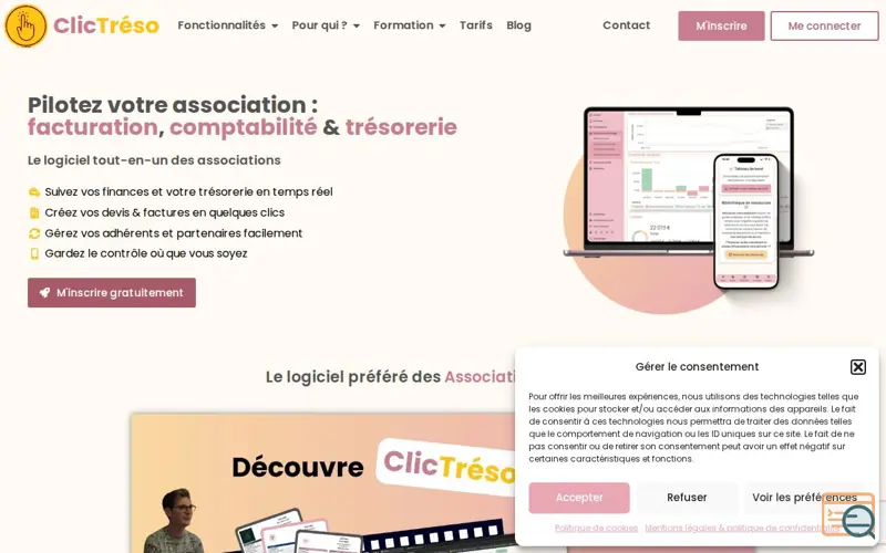 Screenshot of ClicTréso