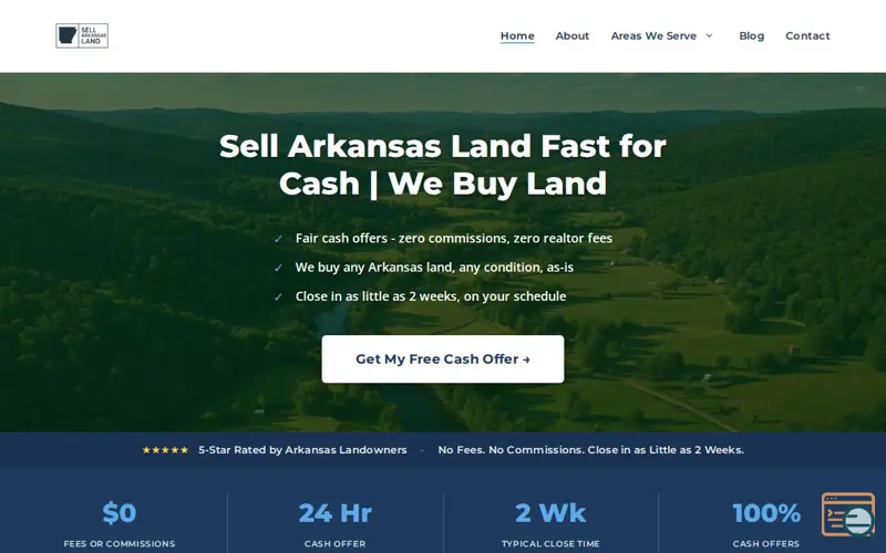 Screenshot of Sell Arkansas Land